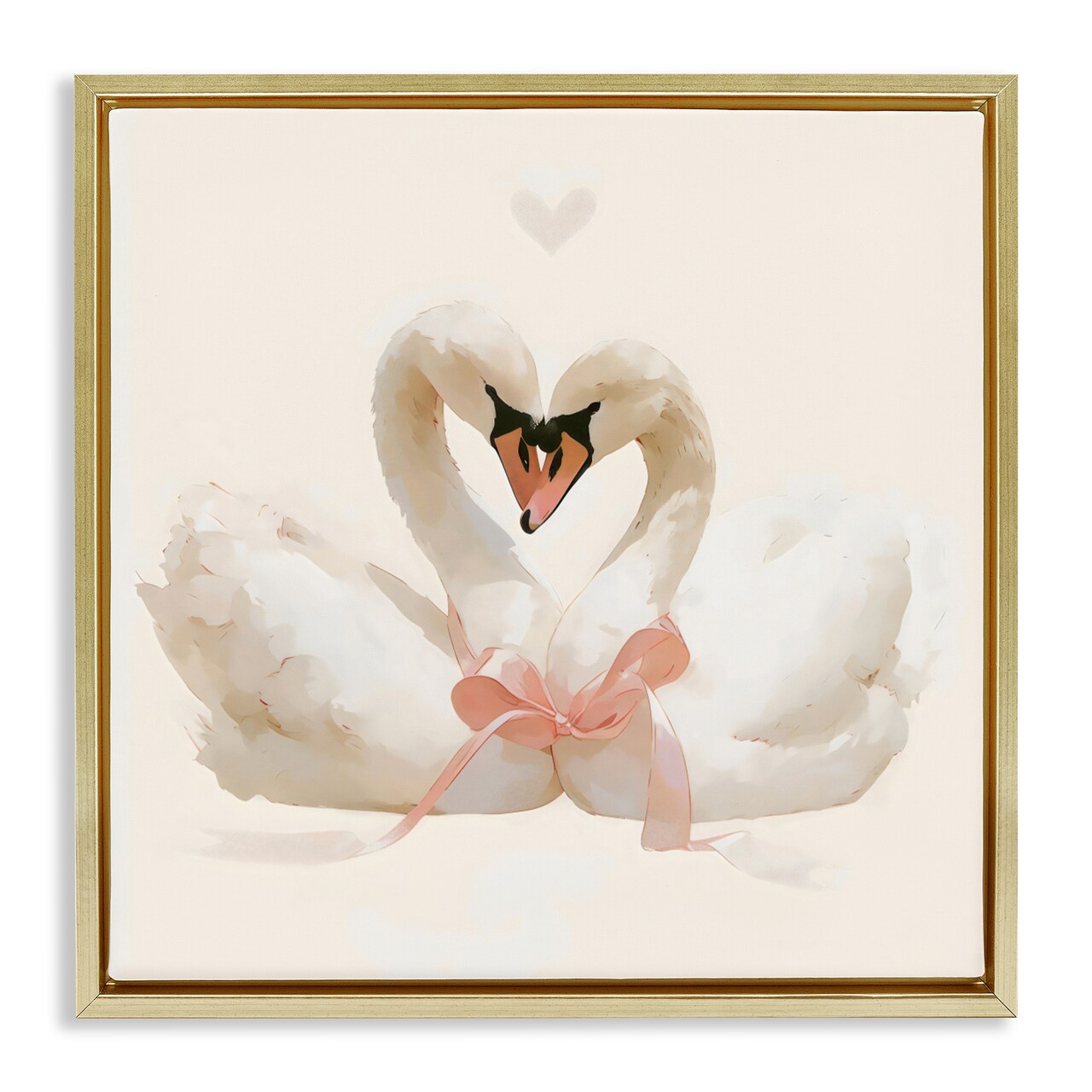 Stupell Industries Swan Pair with Bow Floating Frame, design by Creative Studio